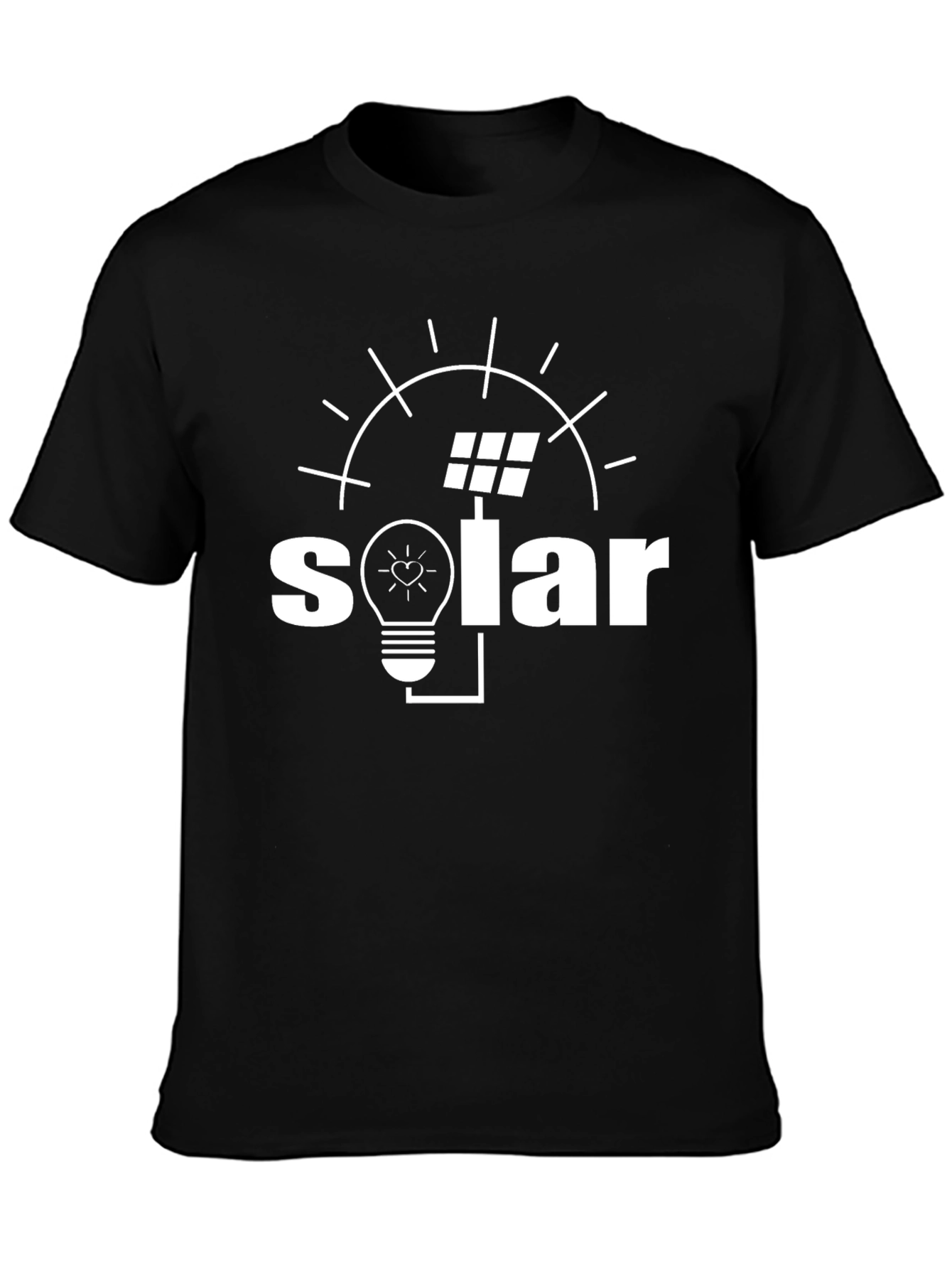 Solar Energy T-Shirt: Lightbulb & Panel Graphic