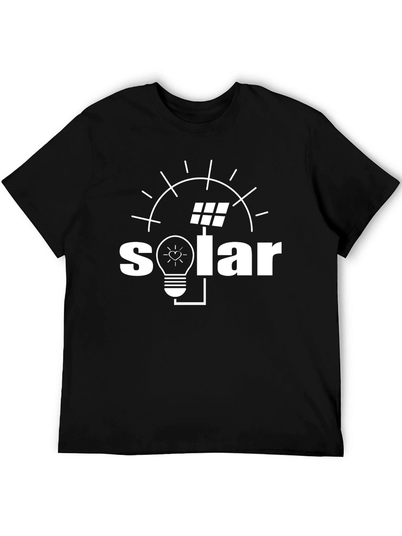 Solar Energy T-Shirt: Lightbulb & Panel Graphic