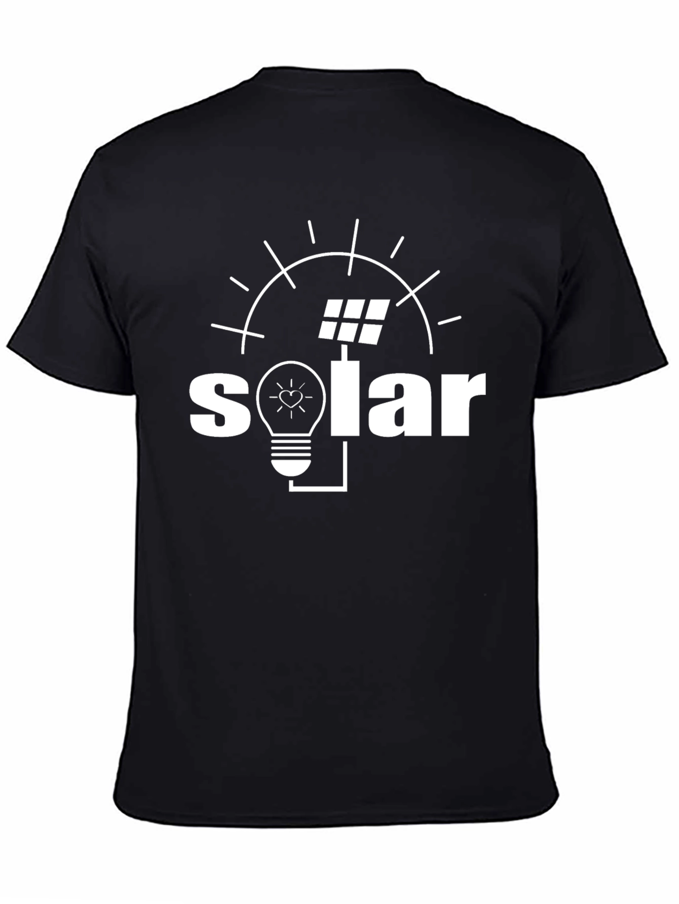 Solar Energy T-Shirt: Lightbulb & Panel Graphic
