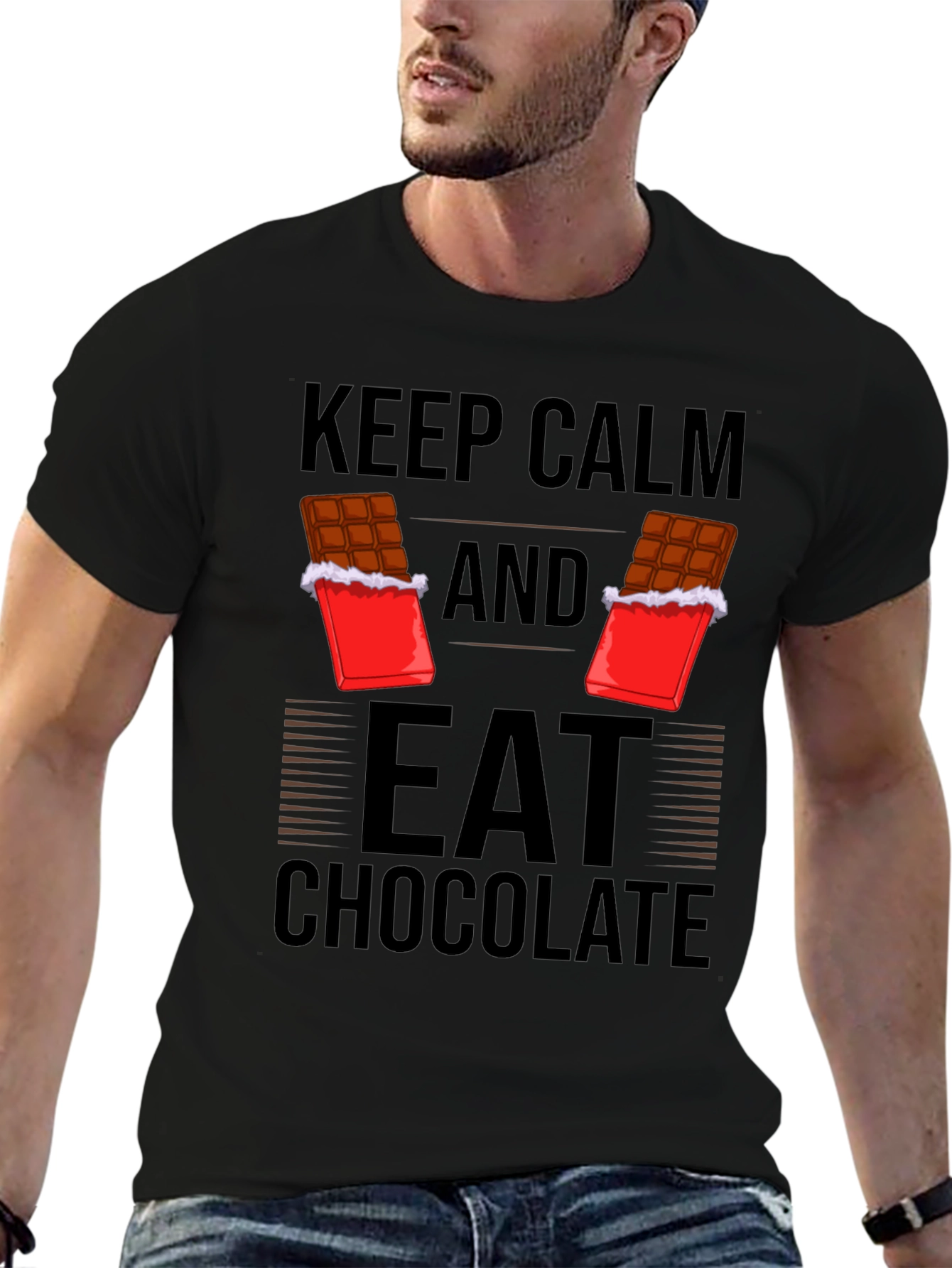 Keep Calm Eat Chocolate Graphic Tee
