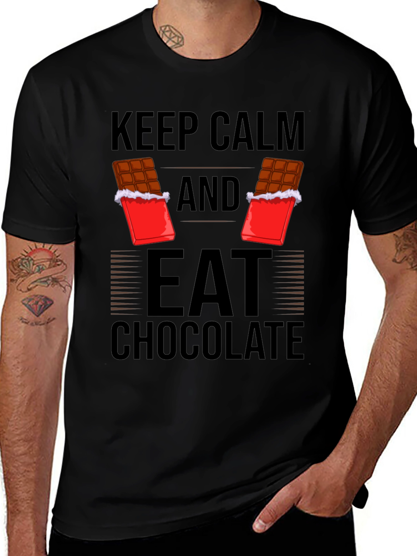 Keep Calm Eat Chocolate Graphic Tee