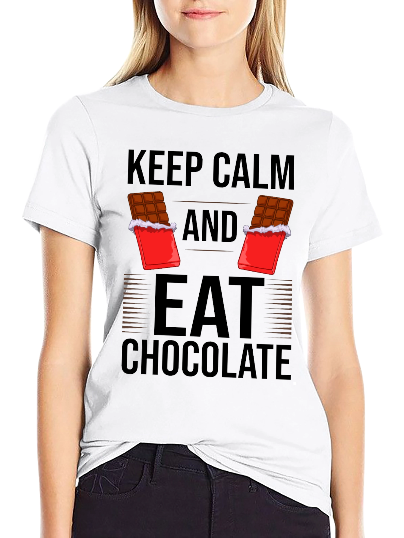 Keep Calm Eat Chocolate Graphic Tee