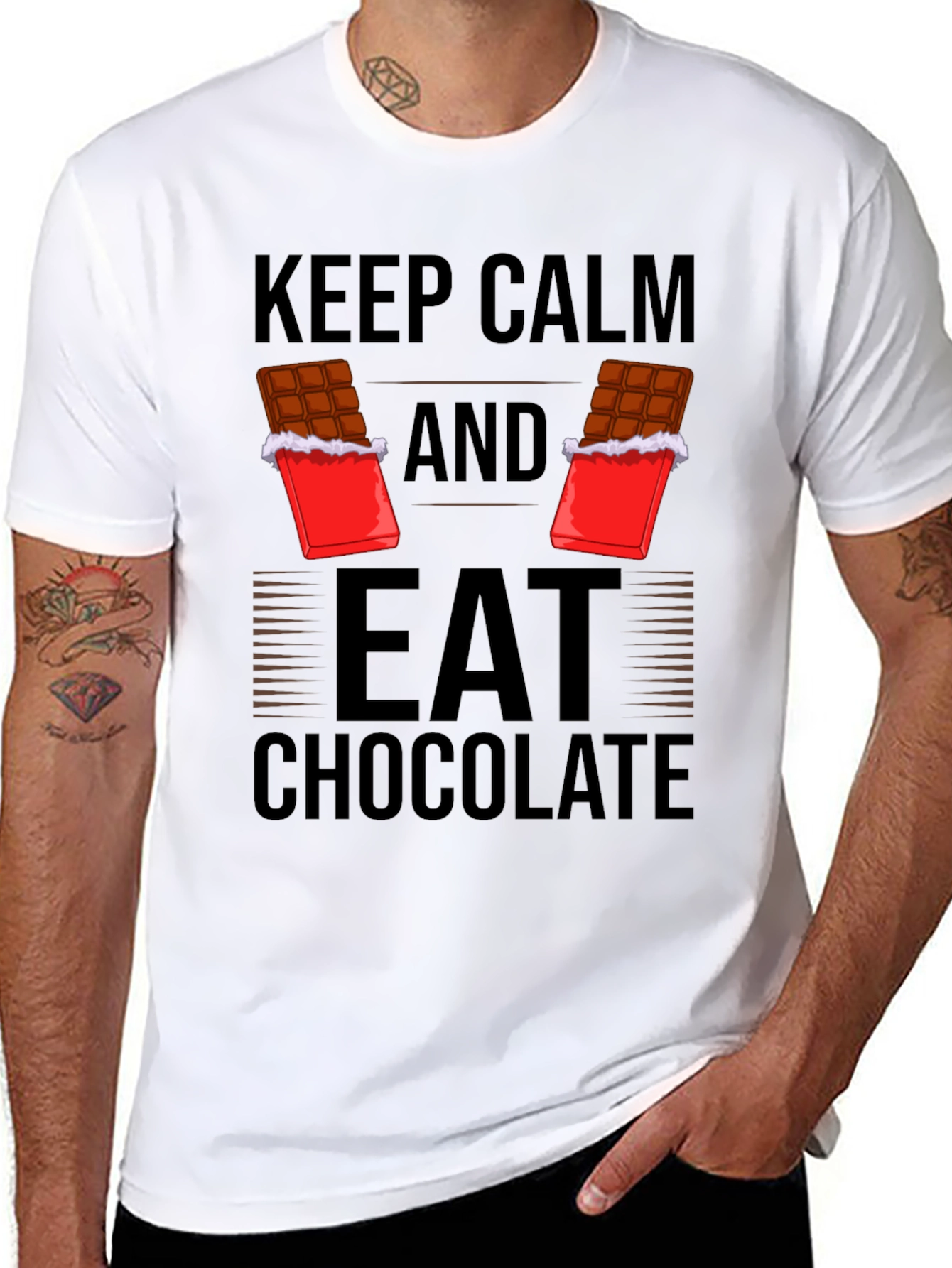 Keep Calm Eat Chocolate Graphic Tee