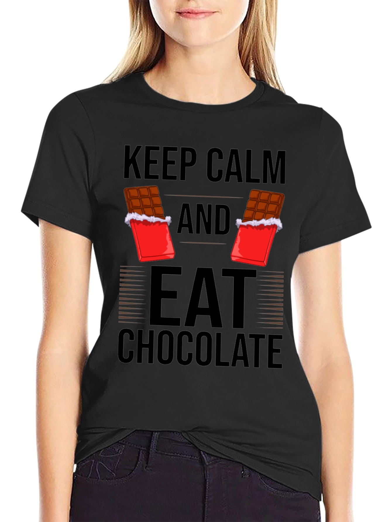 Keep Calm Eat Chocolate Graphic Tee