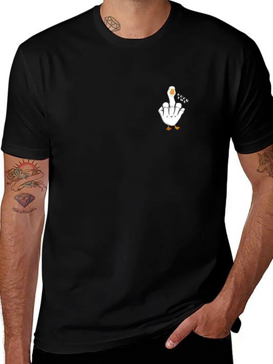 Goose Giving the Middle Finger Tee - Black