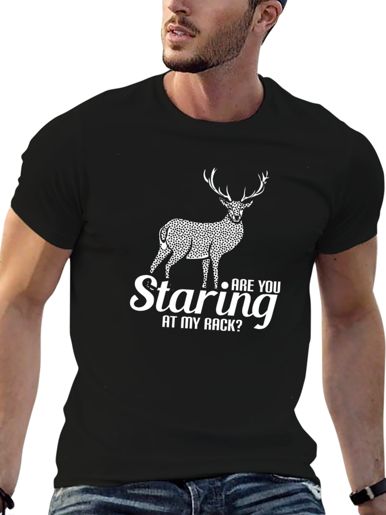 Staring at My Rack Deer Graphic Tee
