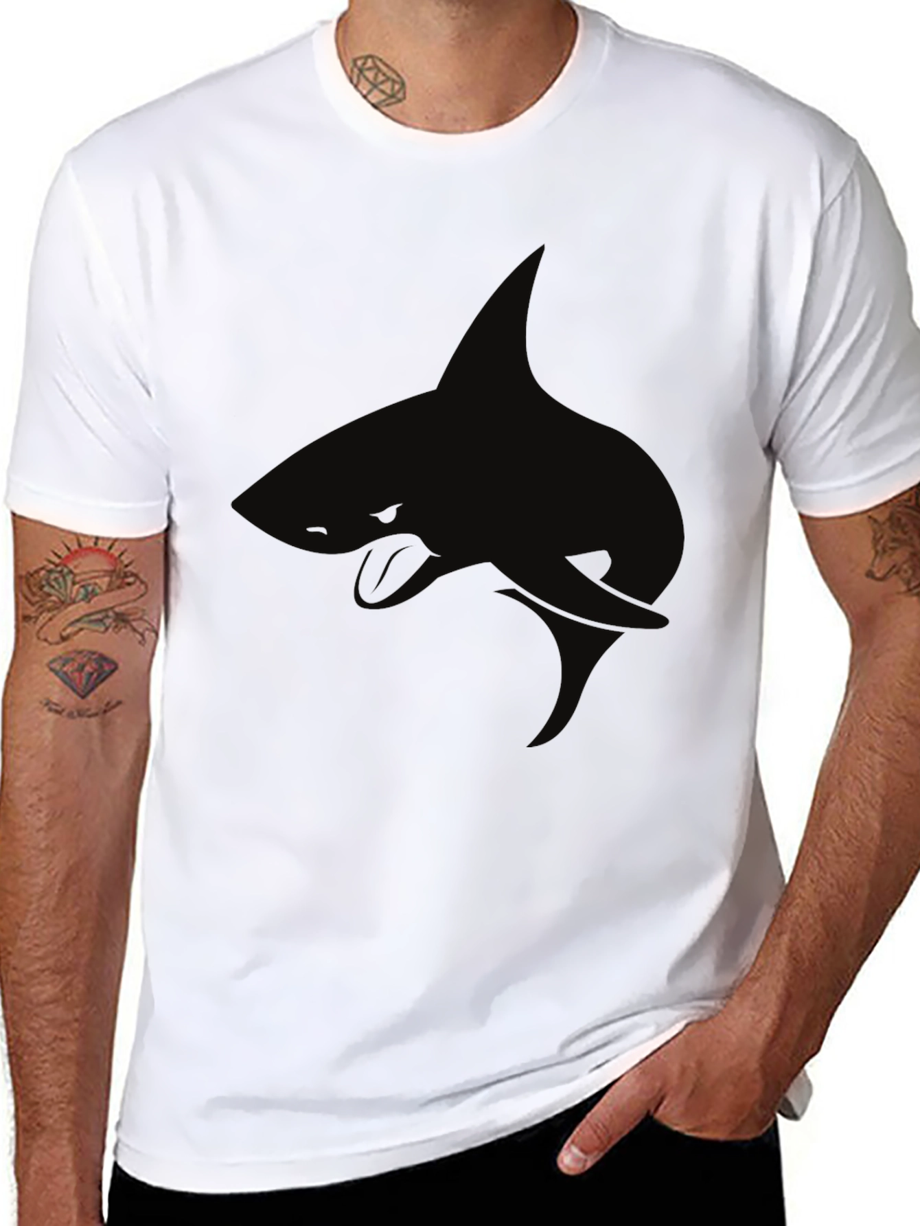 Black Shark Graphic Tee - Cool Casual Style