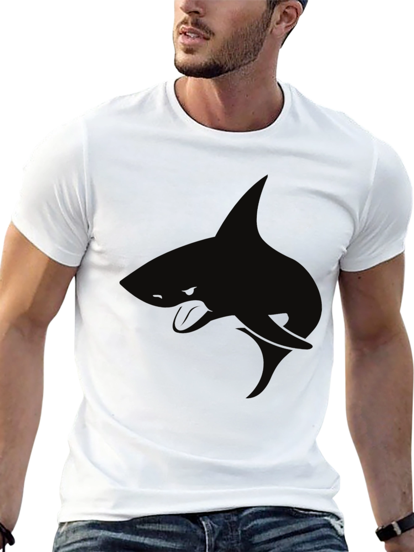 Black Shark Graphic Tee - Cool Casual Style