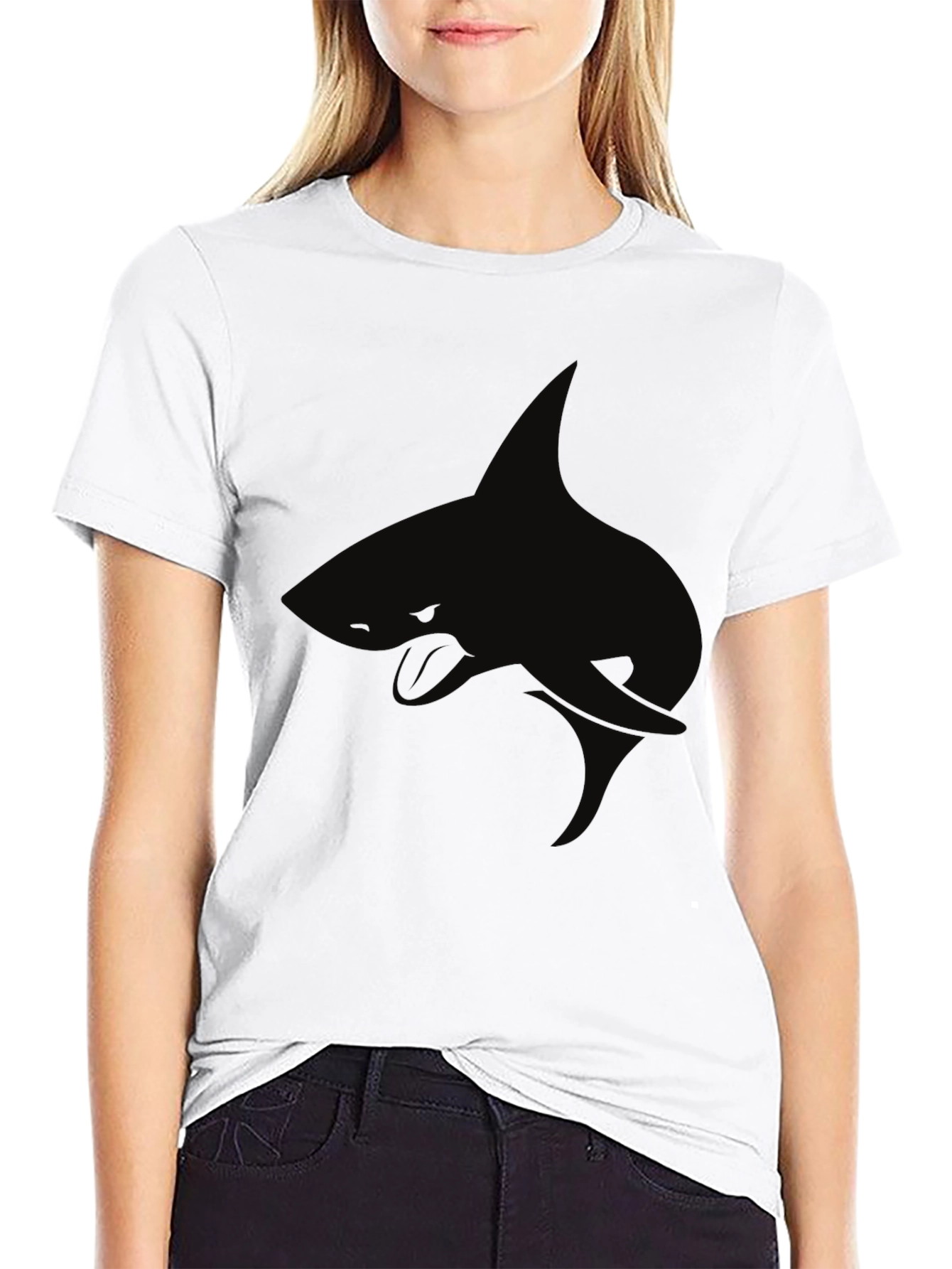 Black Shark Graphic Tee - Cool Casual Style