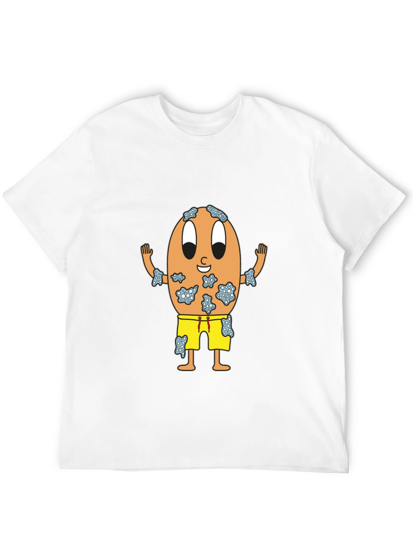 Funny Egg Cartoon Black T-Shirt
