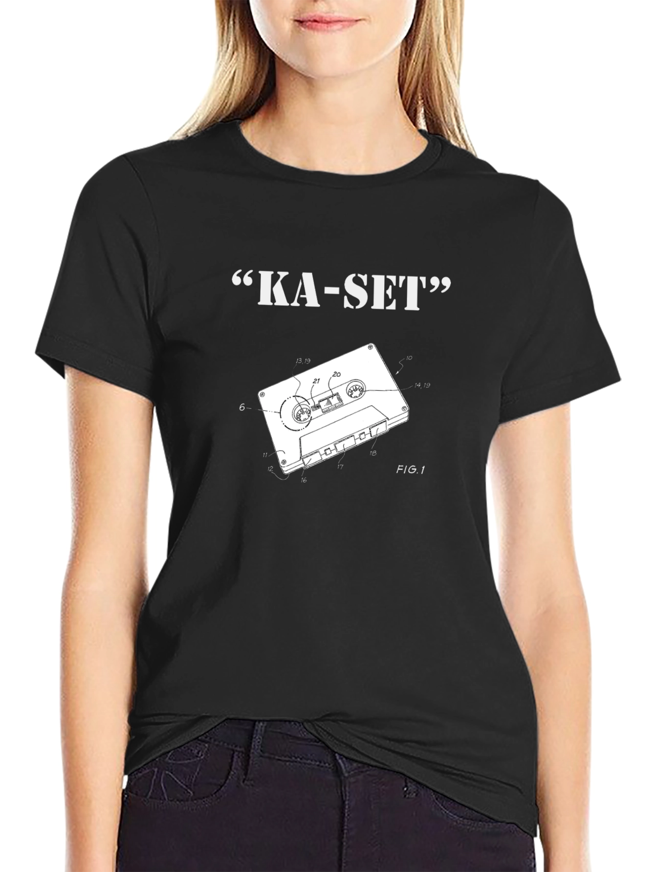 Retro KA-SET Cassette Tape Black T-Shirt