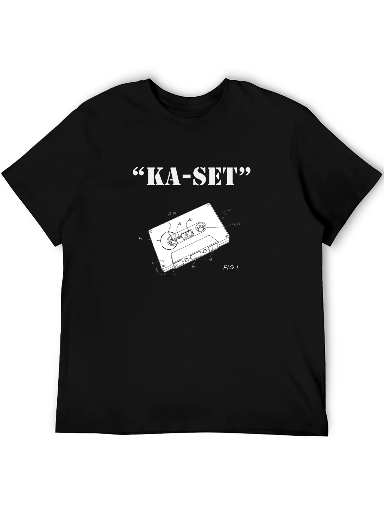 Retro KA-SET Cassette Tape Black T-Shirt
