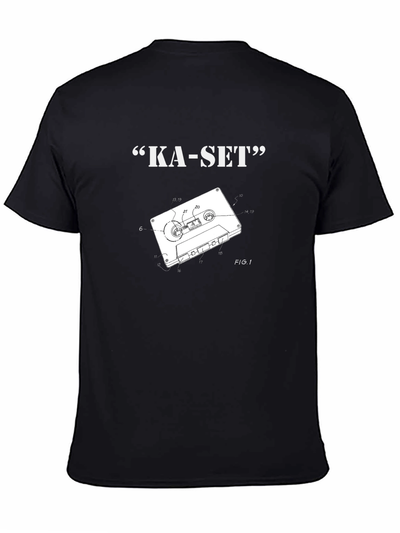 Retro KA-SET Cassette Tape Black T-Shirt