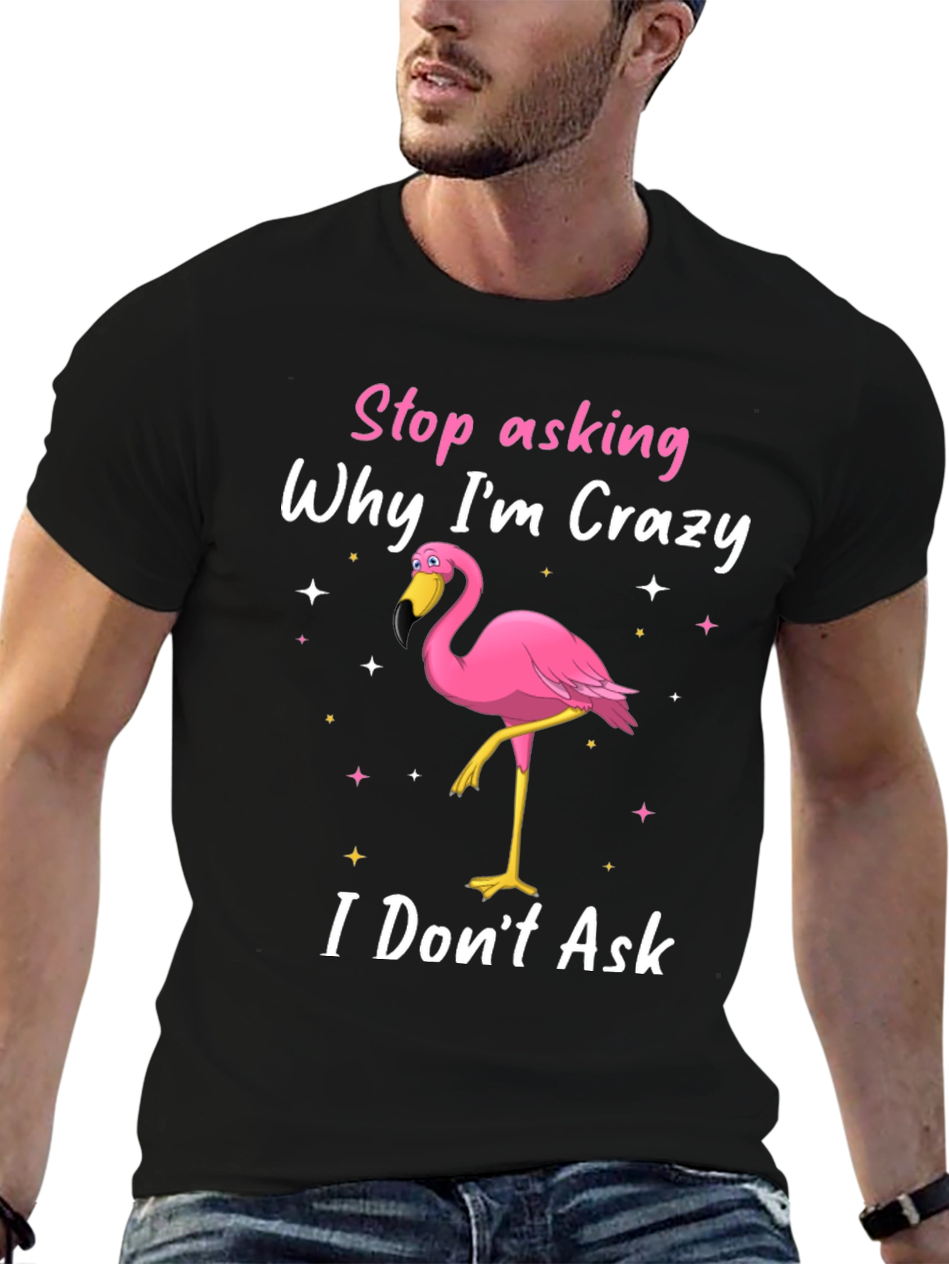 Crazy Flamingo Graphic T-Shirt