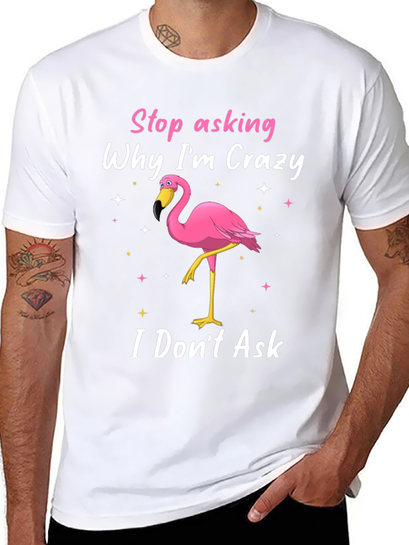 Crazy Flamingo Graphic T-Shirt