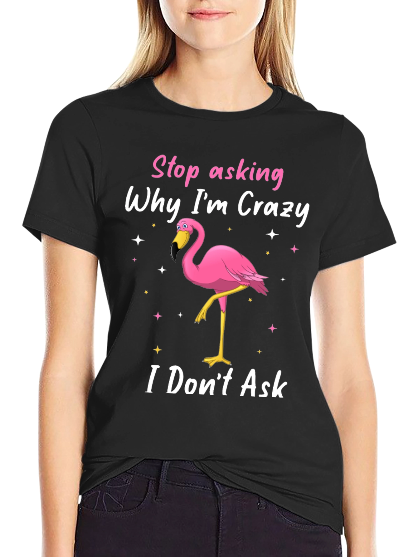 Crazy Flamingo Graphic T-Shirt