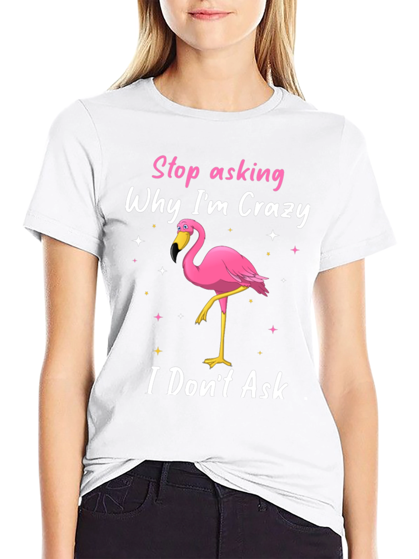 Crazy Flamingo Graphic T-Shirt