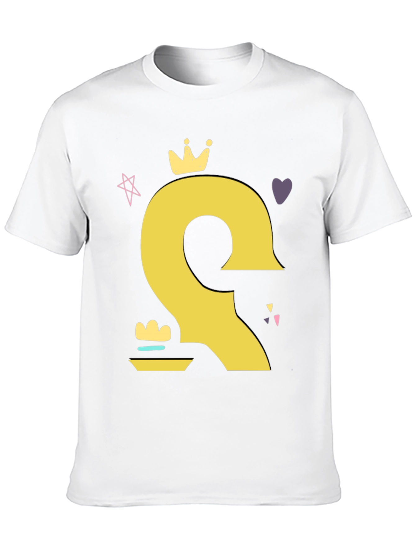 Crown Cartoon Style Black T-Shirt