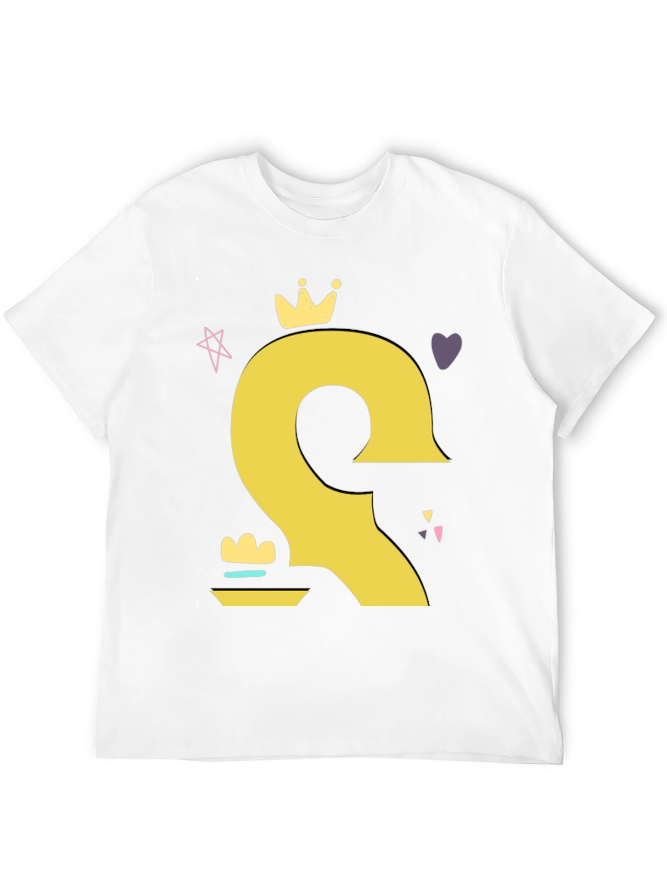 Crown Cartoon Style Black T-Shirt