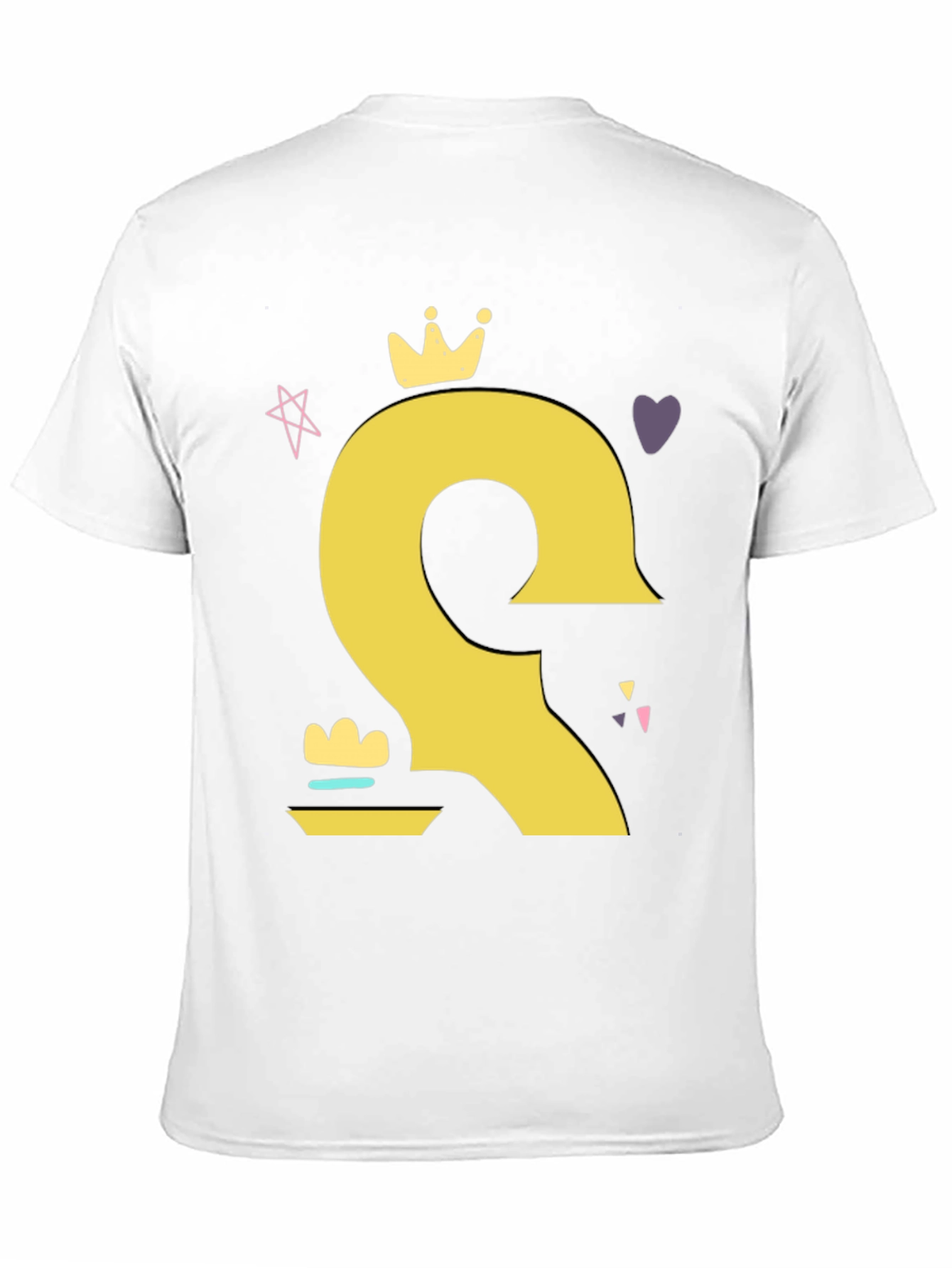 Crown Cartoon Style Black T-Shirt