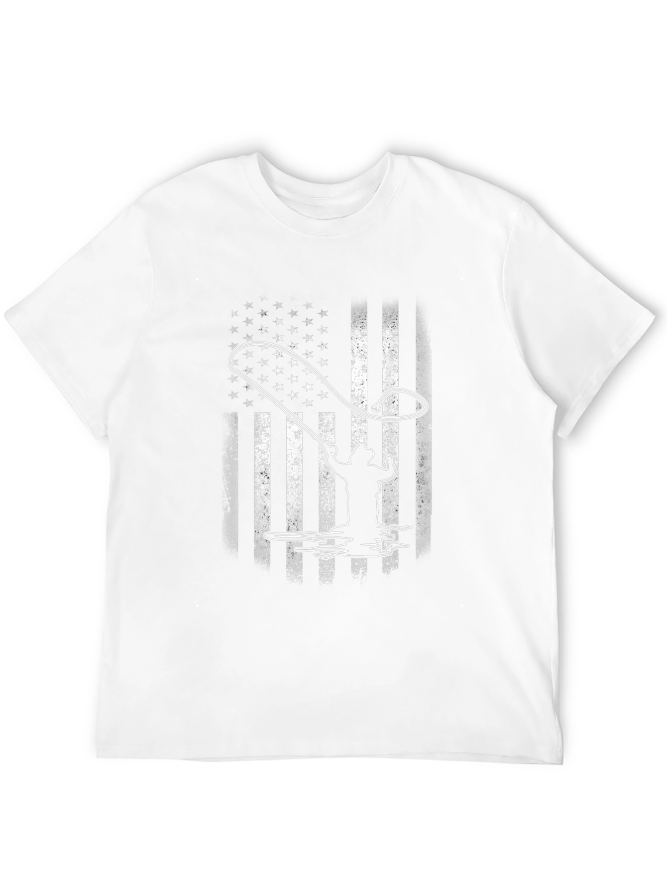 American Flag Fisherman T-Shirt - Black
