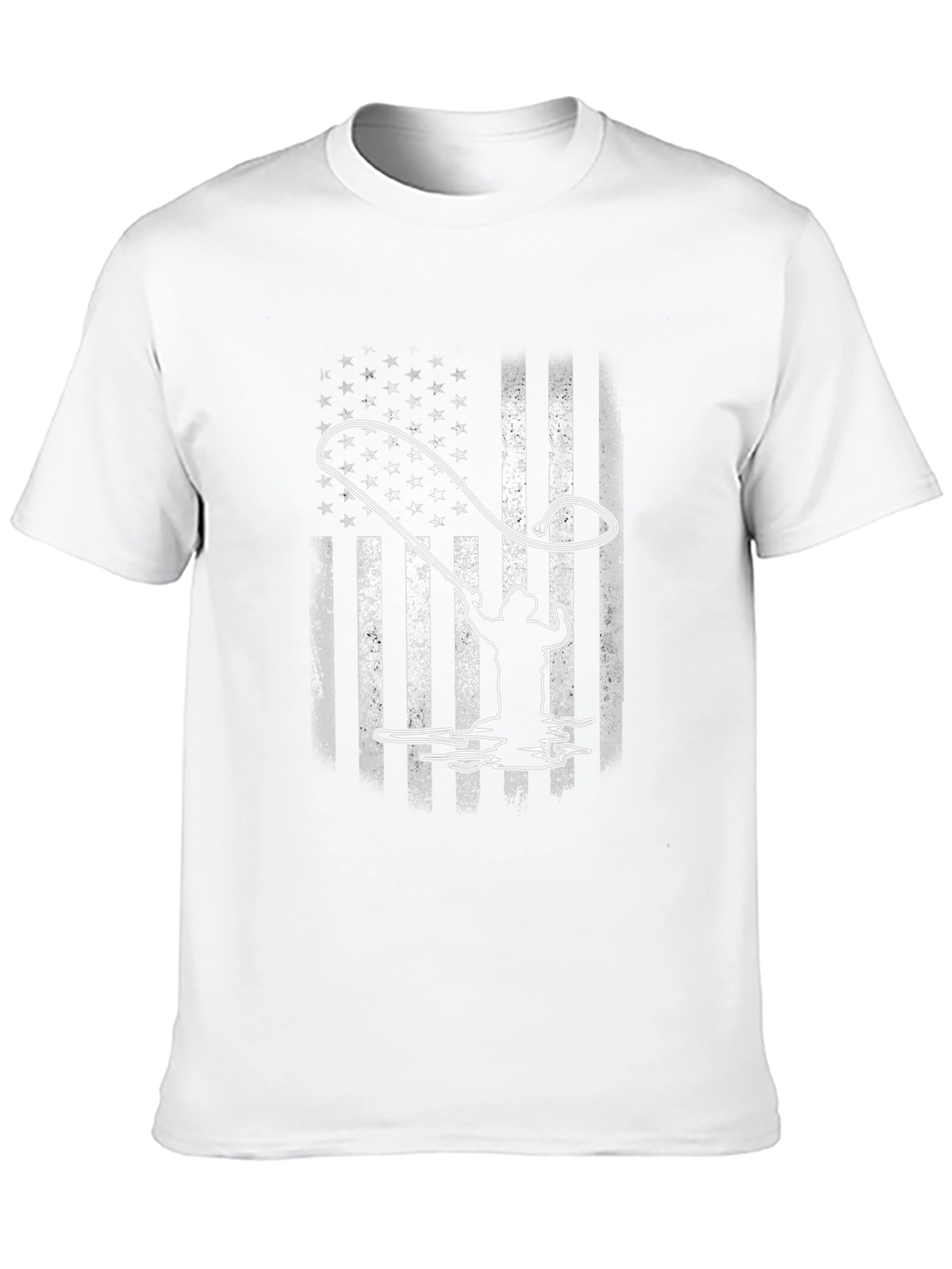 American Flag Fisherman T-Shirt - Black