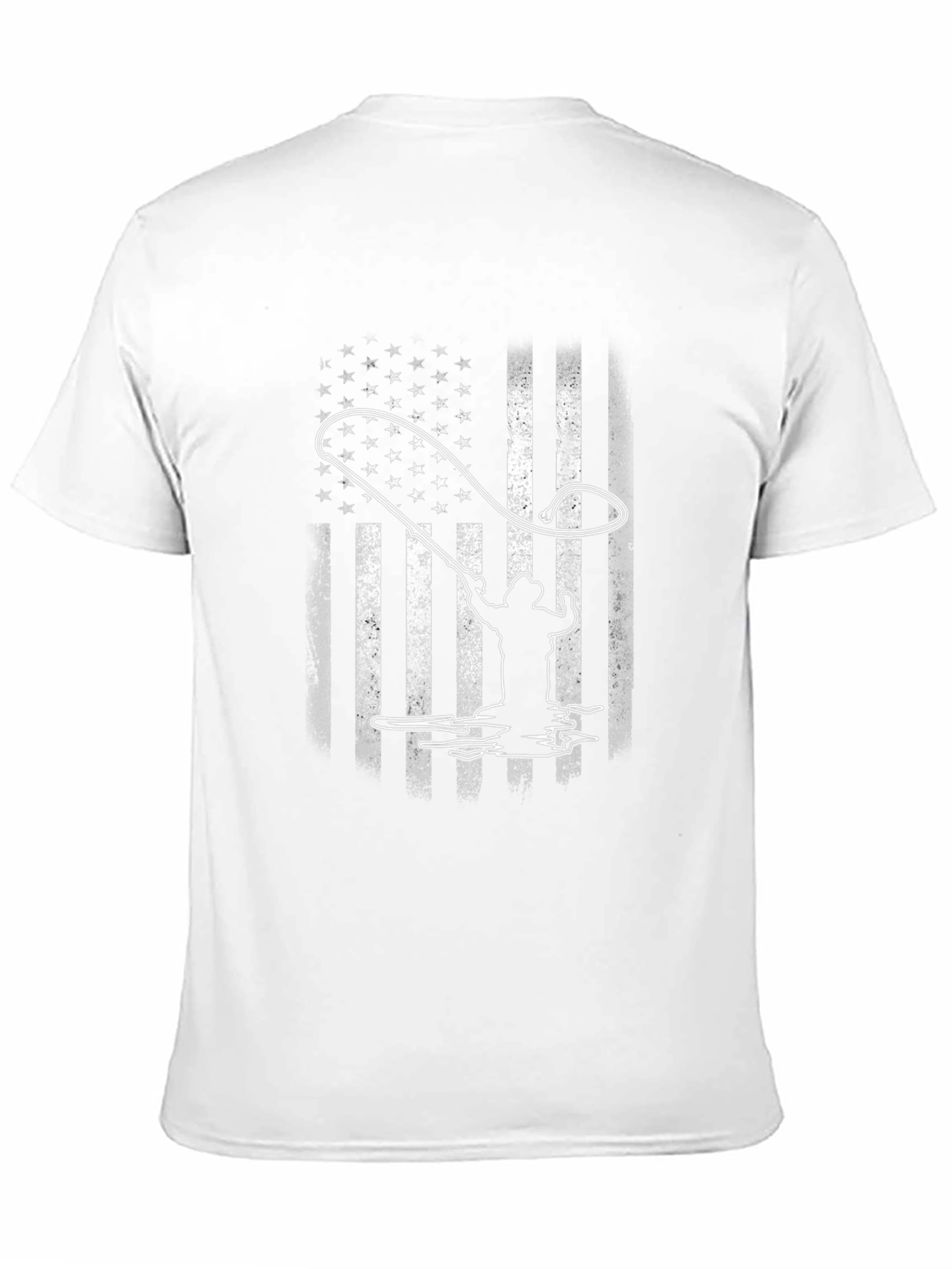 American Flag Fisherman T-Shirt - Black