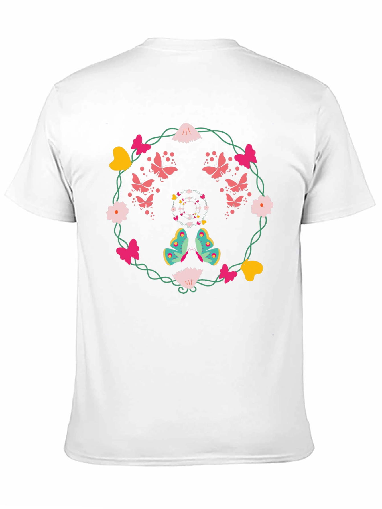 Butterfly & Floral Wreath Graphic Tee