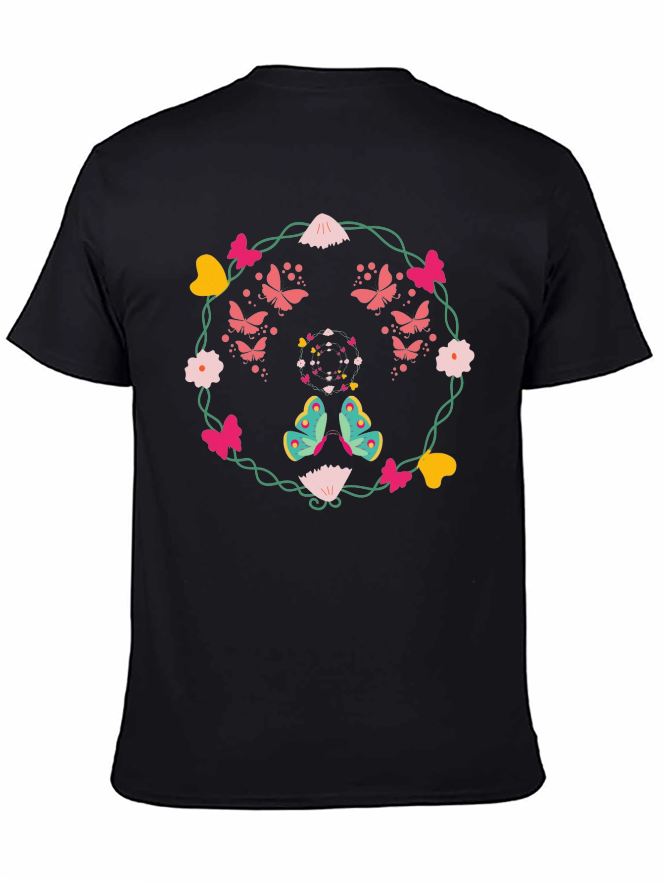 Butterfly & Floral Wreath Graphic Tee