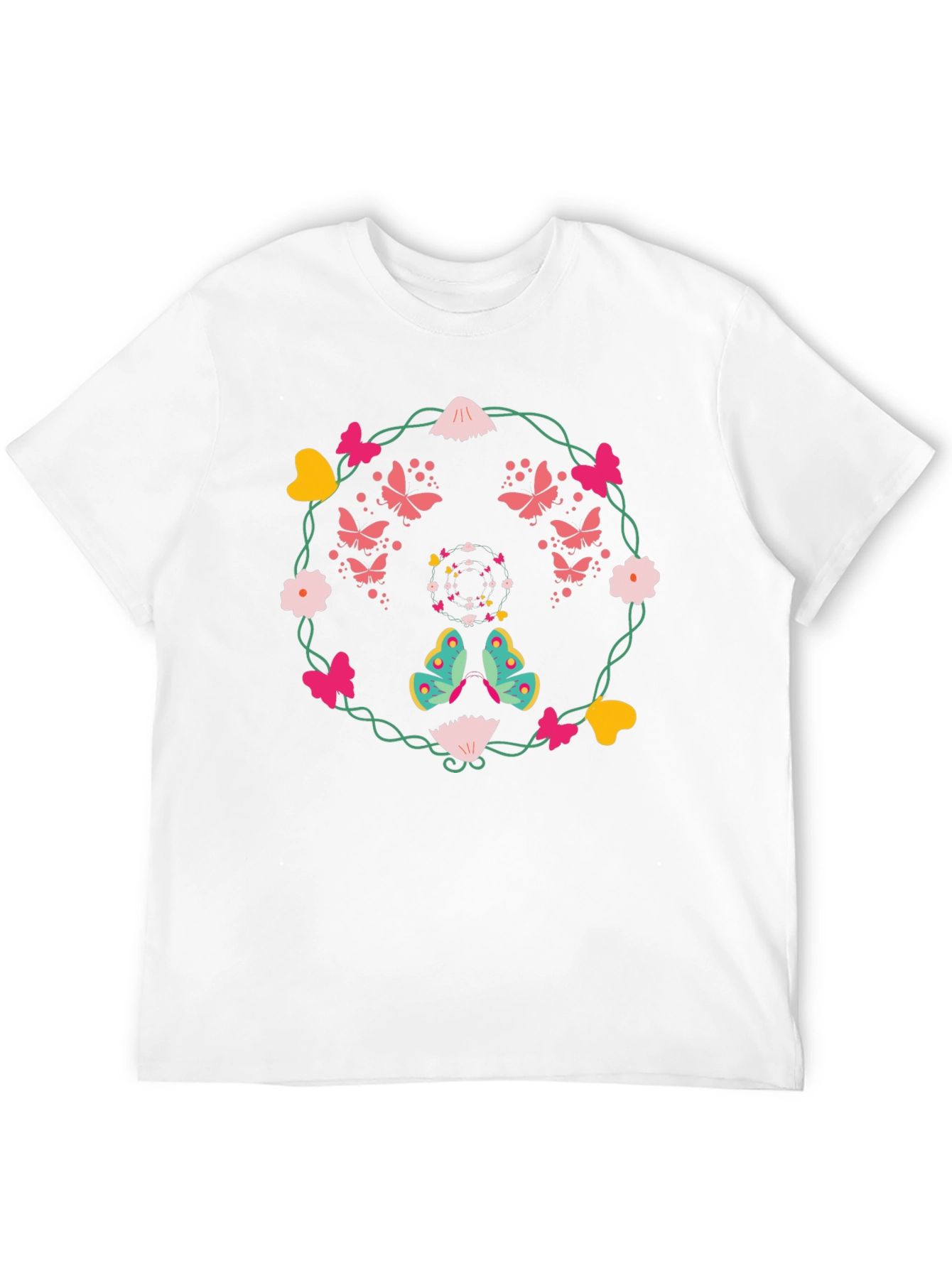 Butterfly & Floral Wreath Graphic Tee