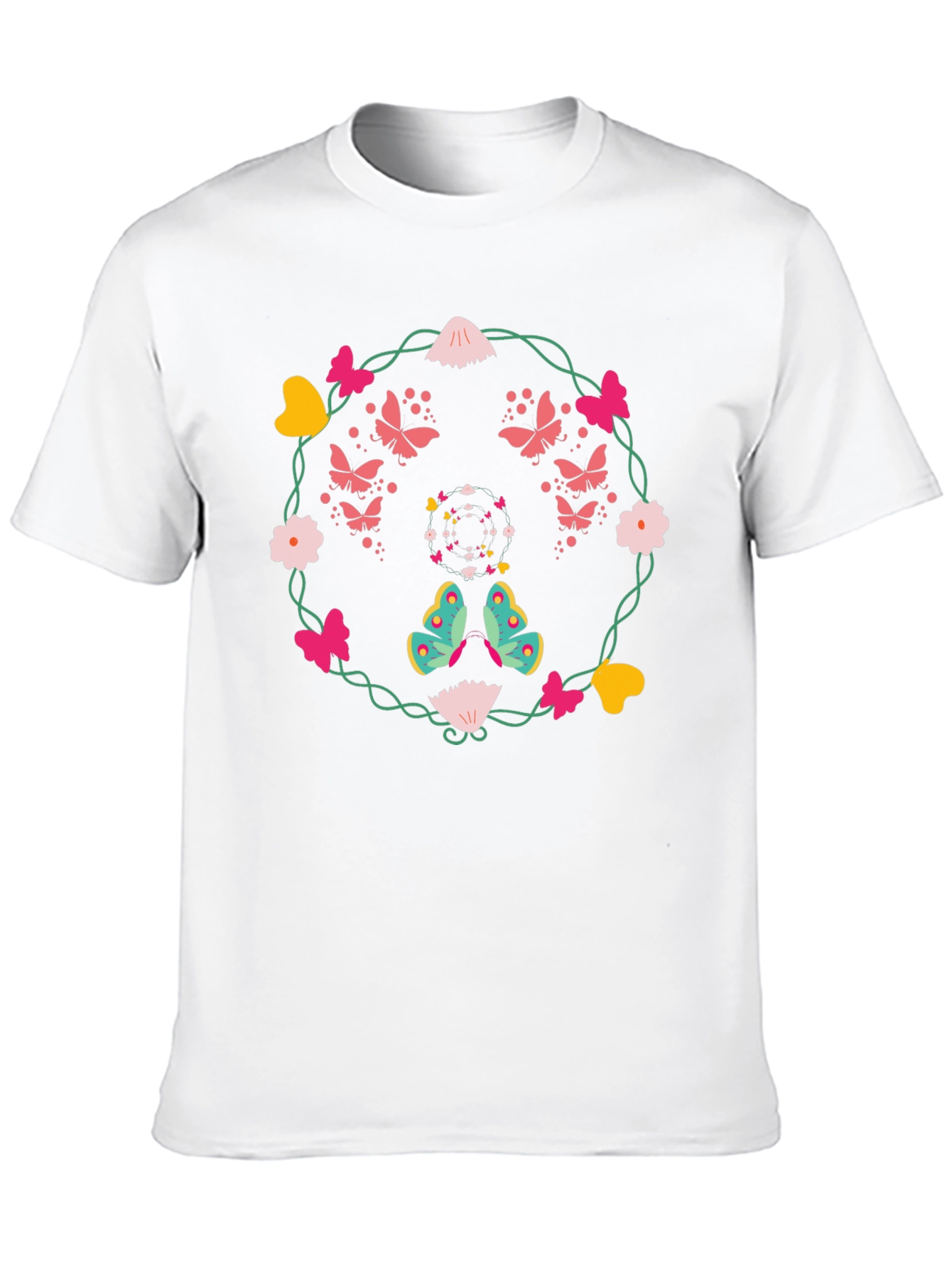 Butterfly & Floral Wreath Graphic Tee