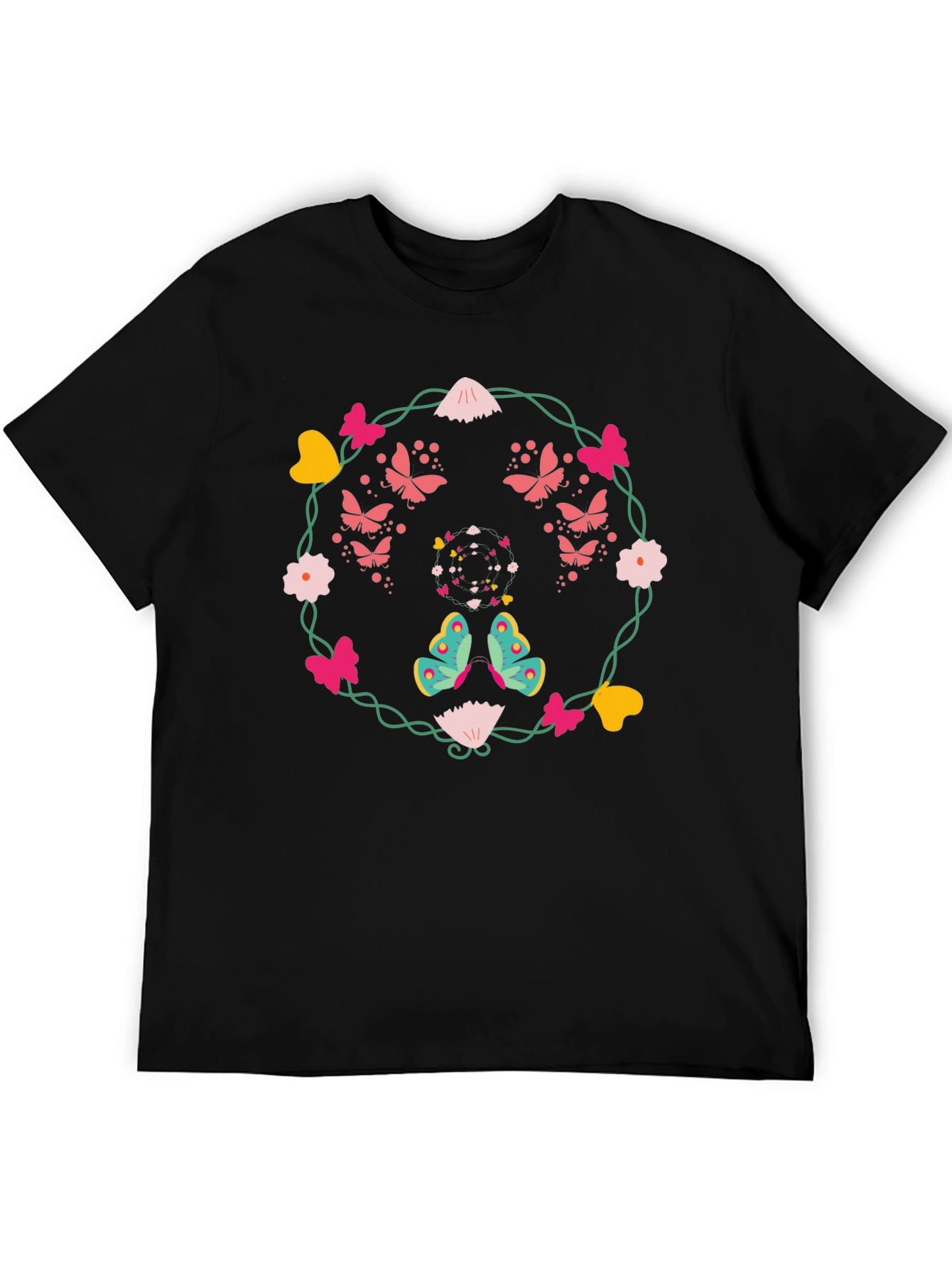 Butterfly & Floral Wreath Graphic Tee
