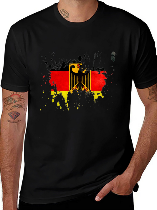 German Flag Eagle T-Shirt - Black Graphic Tee