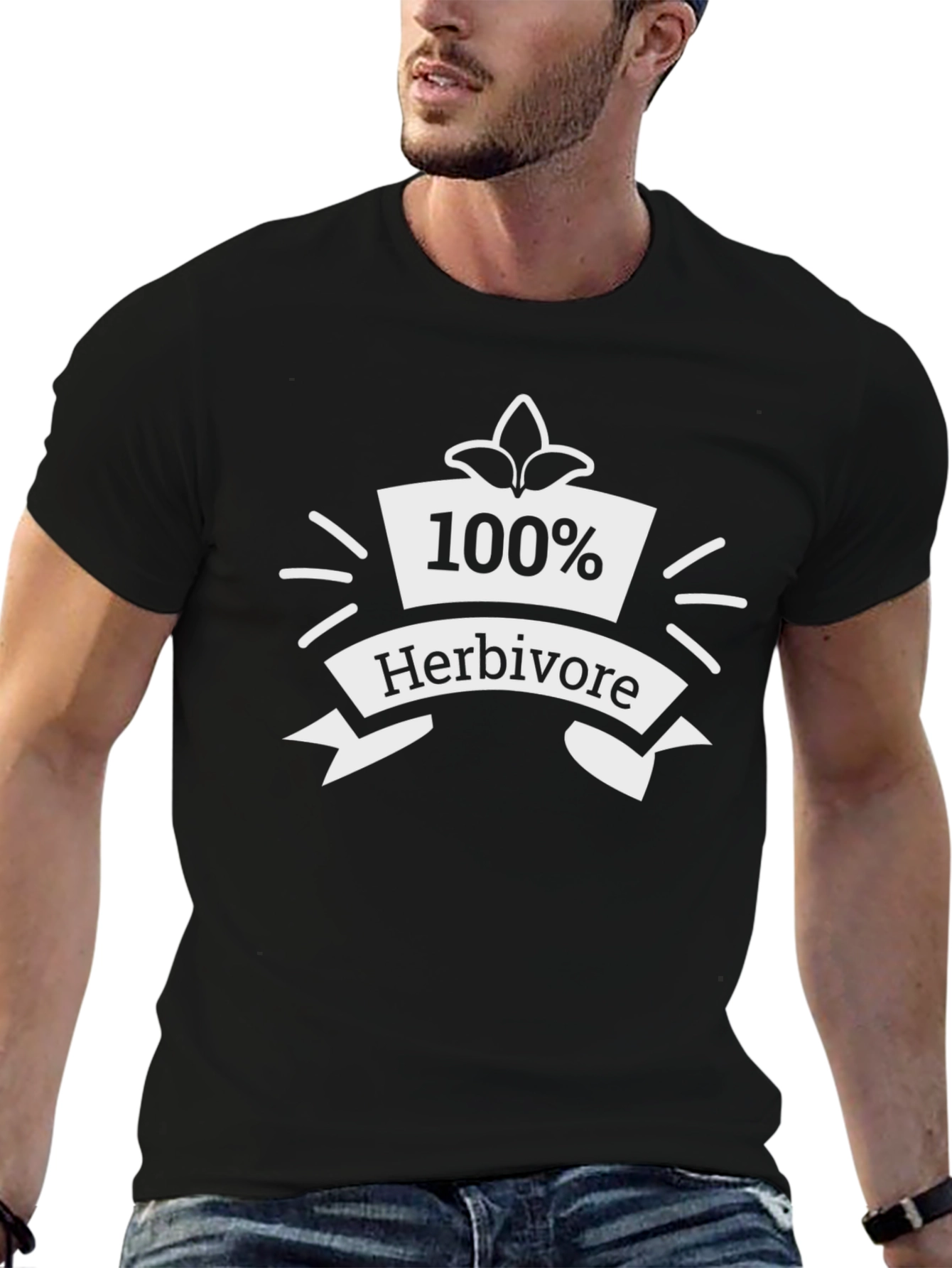 100% Herbivore Black Graphic Tee