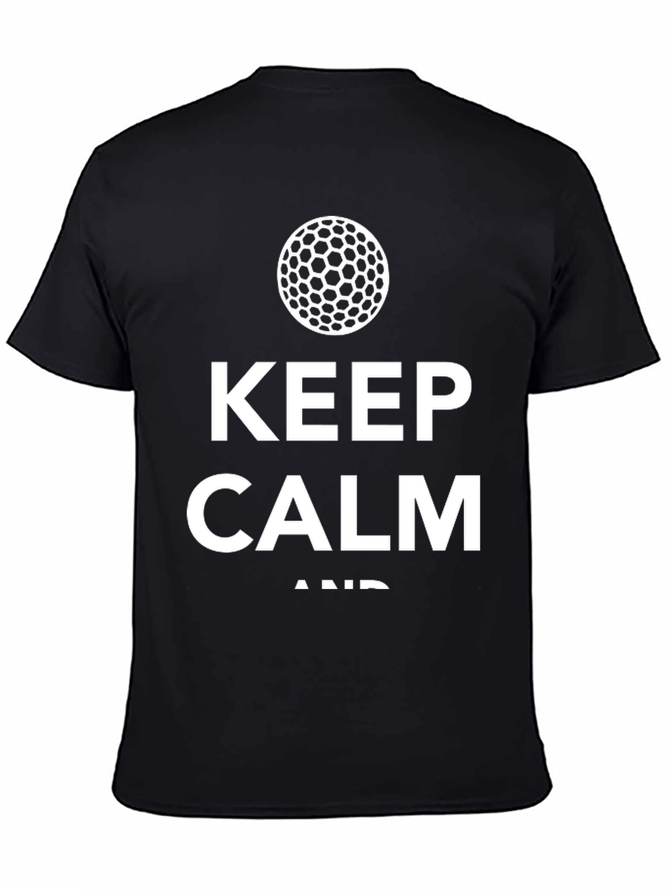 Keep Calm Golf Ball T-Shirt - Black Soft Cotton