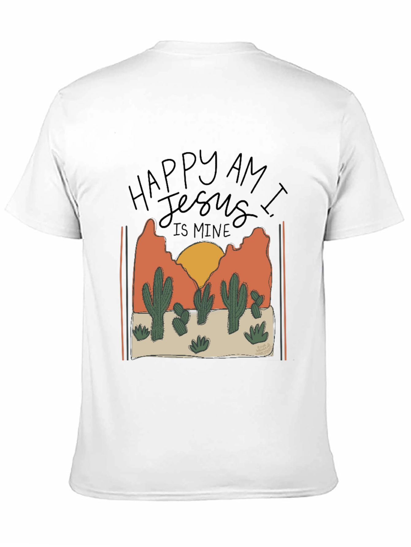 Happy am I Cactus Graphic T-Shirt