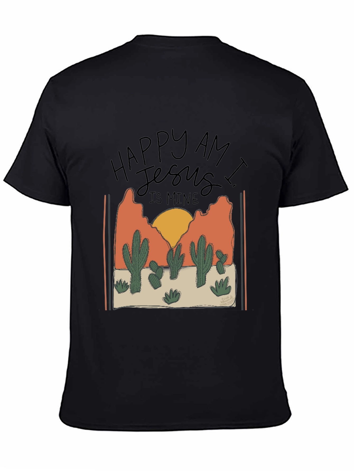 Happy am I Cactus Graphic T-Shirt