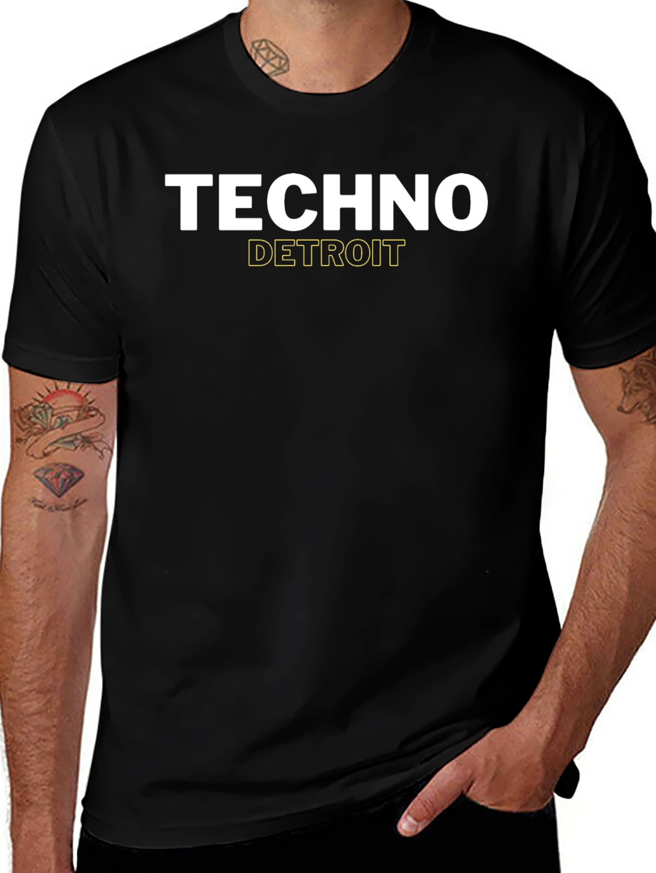 Techno Detroit Graphic Tee - Black