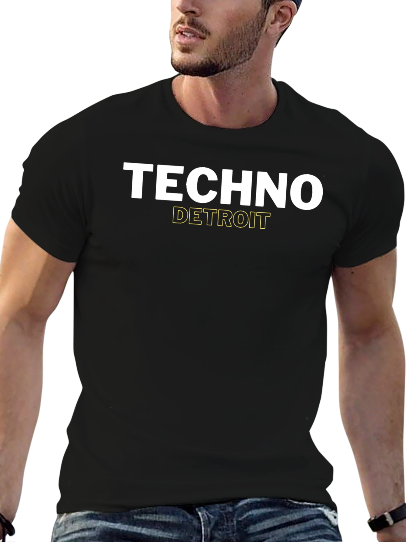 Techno Detroit Graphic Tee - Black