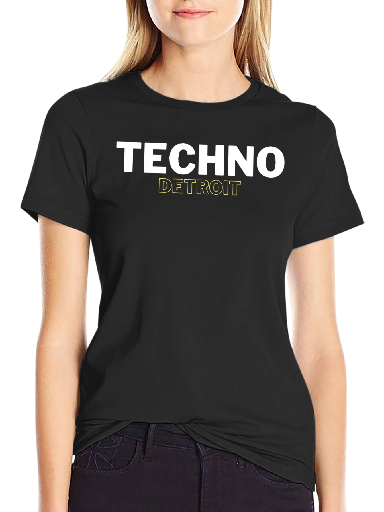 Techno Detroit Graphic Tee - Black