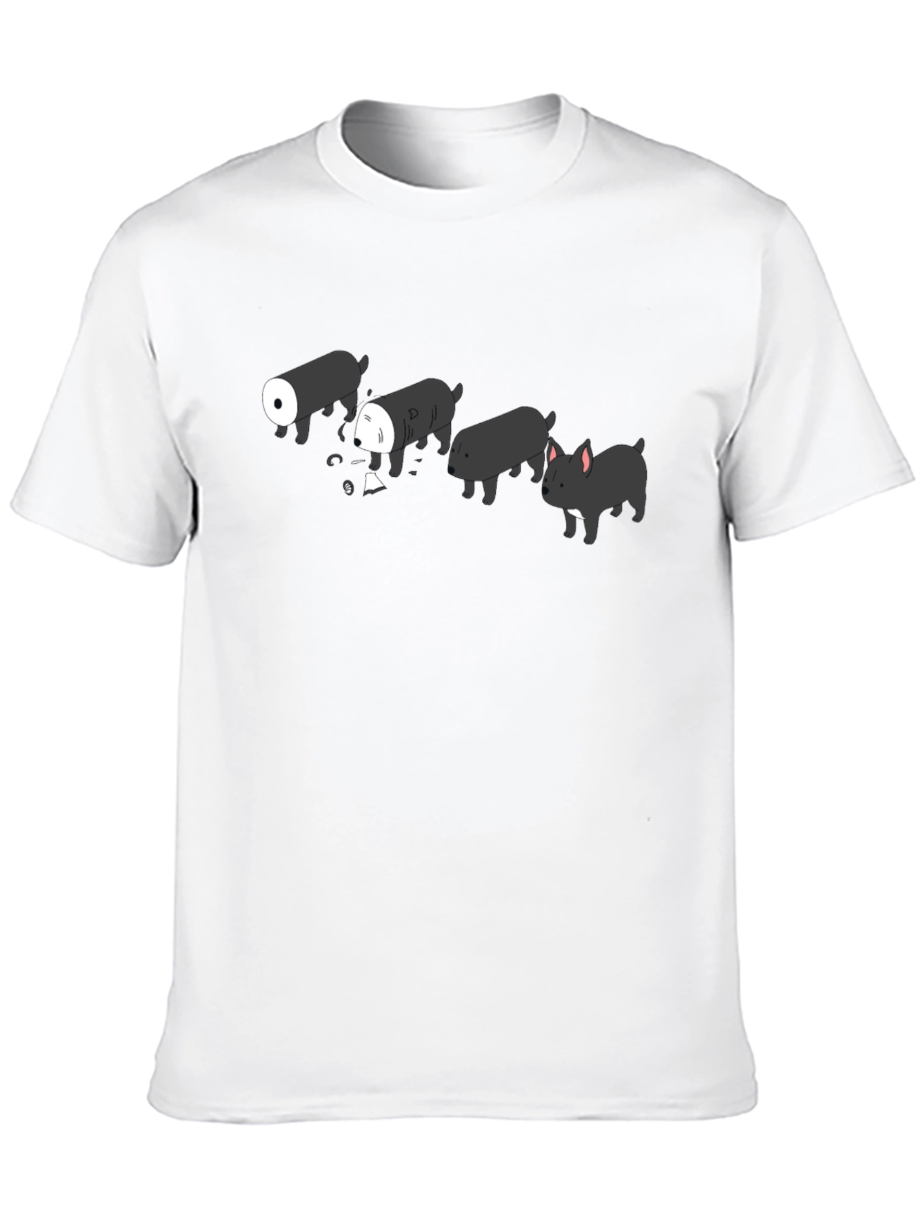 Unique Dog Evolution Graphic Black T-Shirt