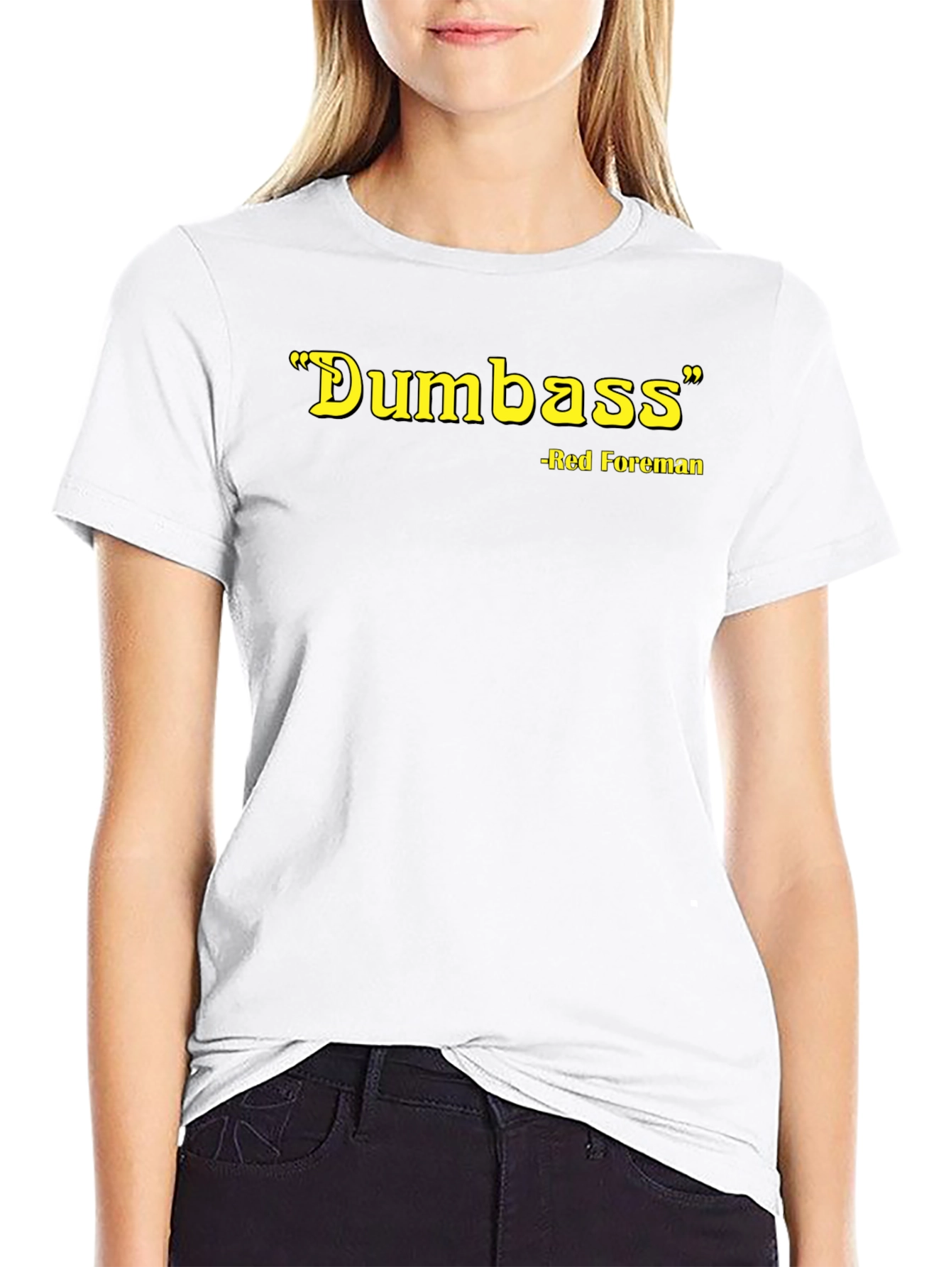 Red Foreman Dumbass Graphic T-Shirt - Black