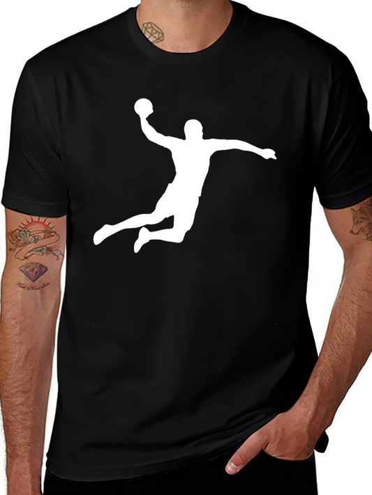 Handball Player Graphic Tee - Black