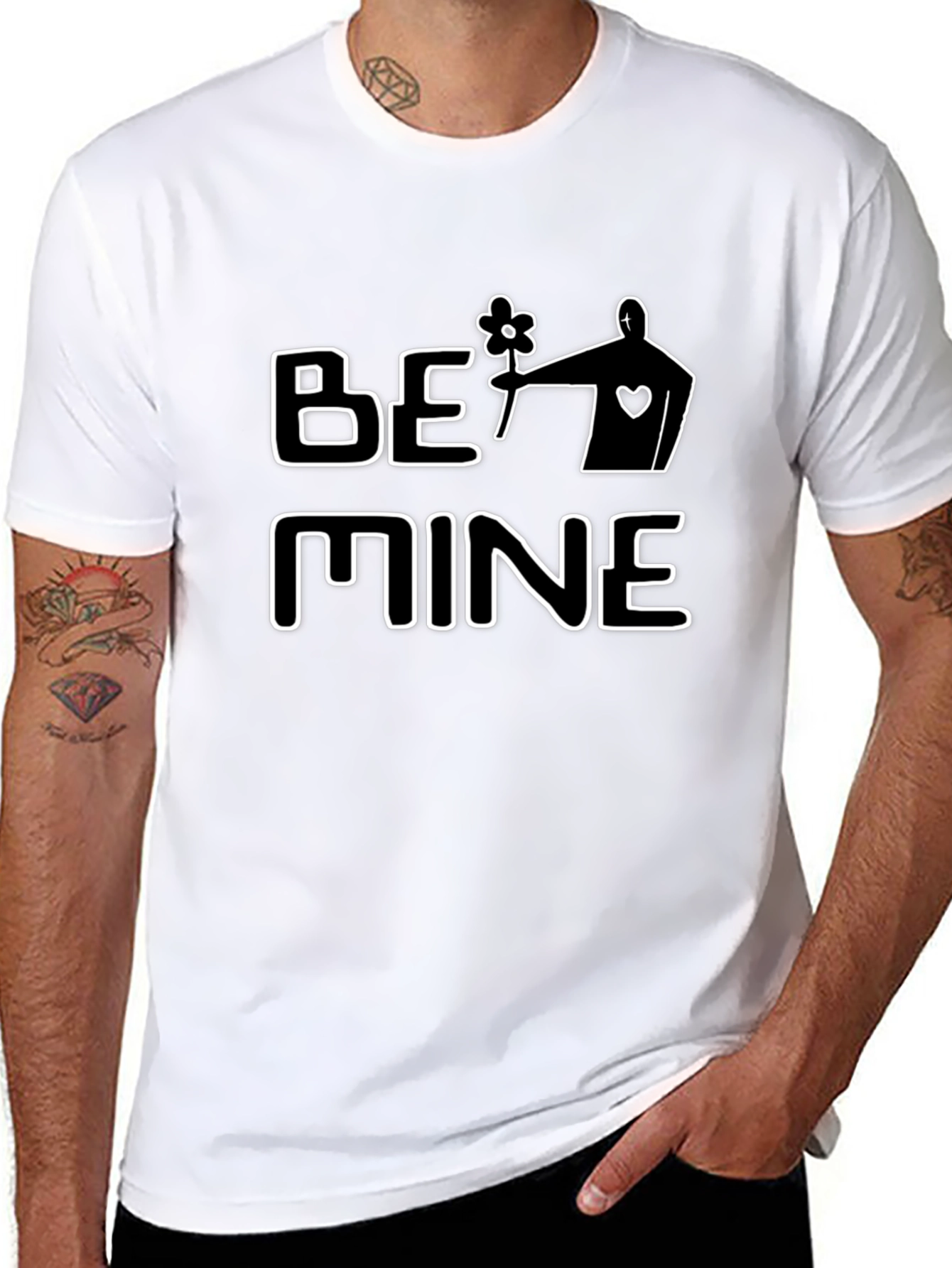 Be Mine Graphic Tee - Black Casual T-Shirt