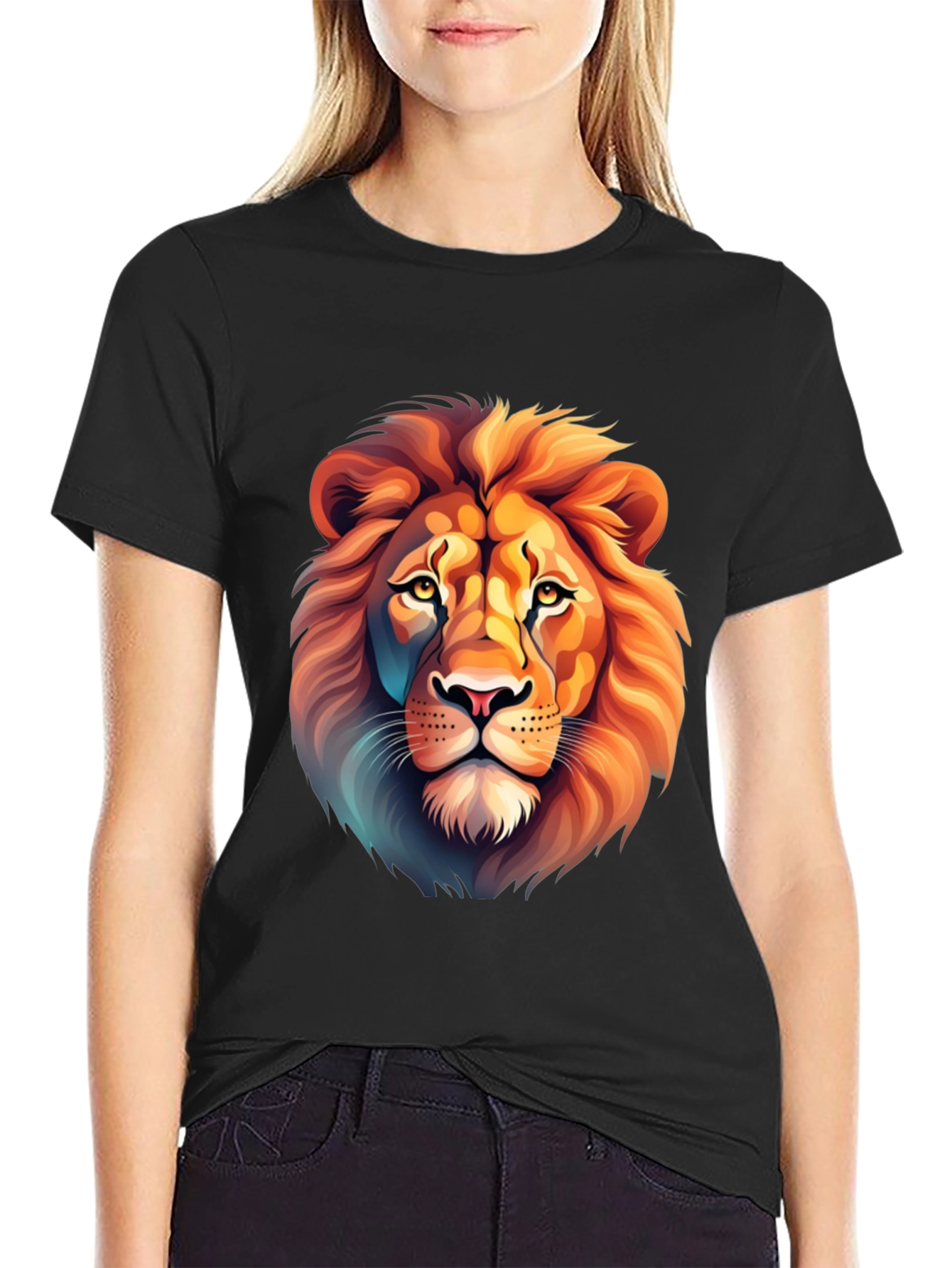 Lion Graphic Tee - Stylish Animal Print Shirt