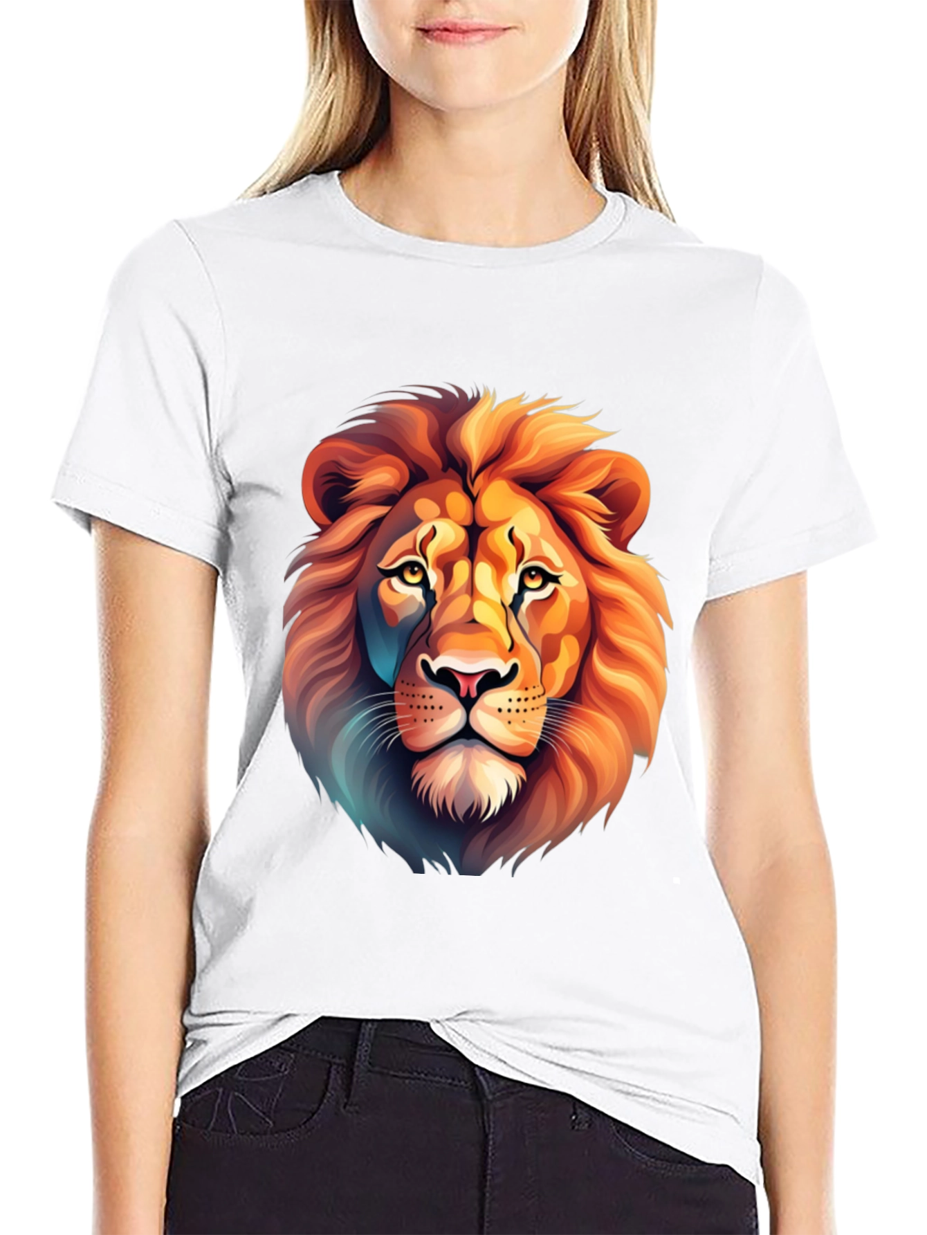 Lion Graphic Tee - Stylish Animal Print Shirt