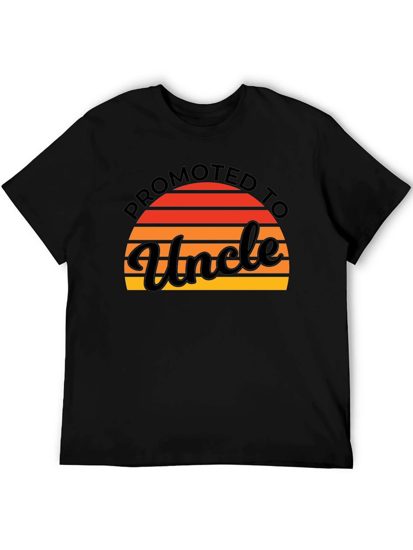 Promoted to Uncle Graphic Tee - Black
