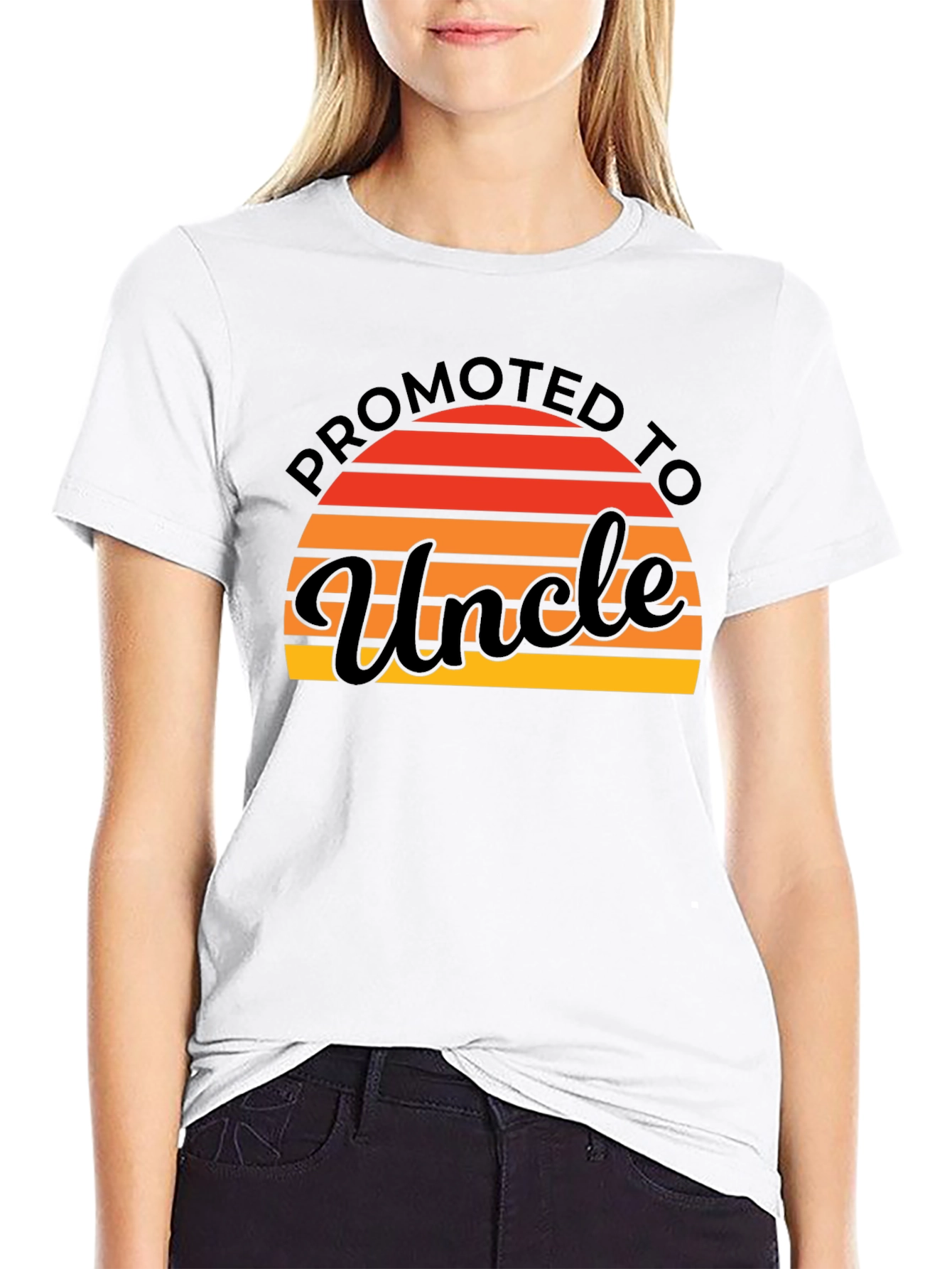 Promoted to Uncle Graphic Tee - Black