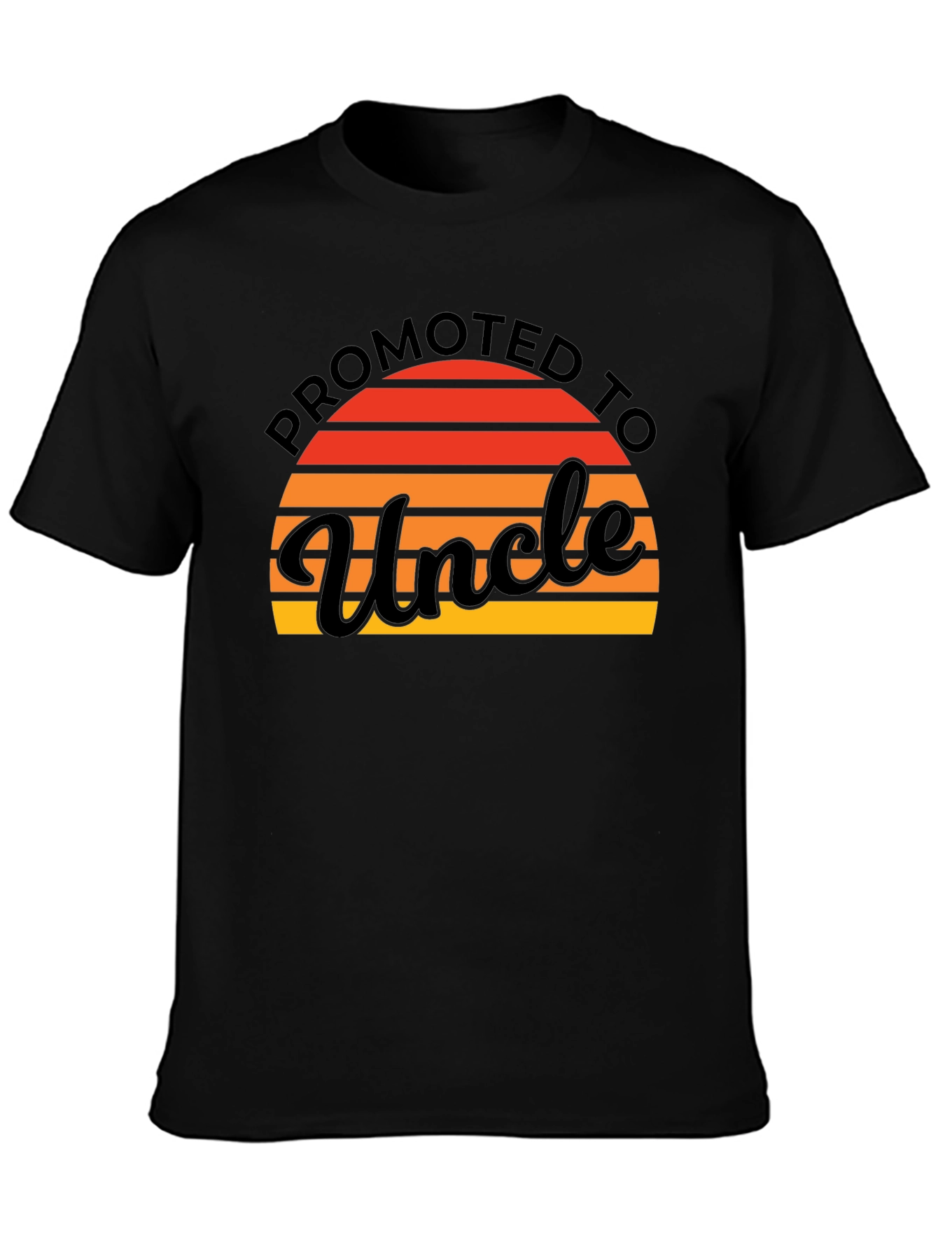 Promoted to Uncle Graphic Tee - Black