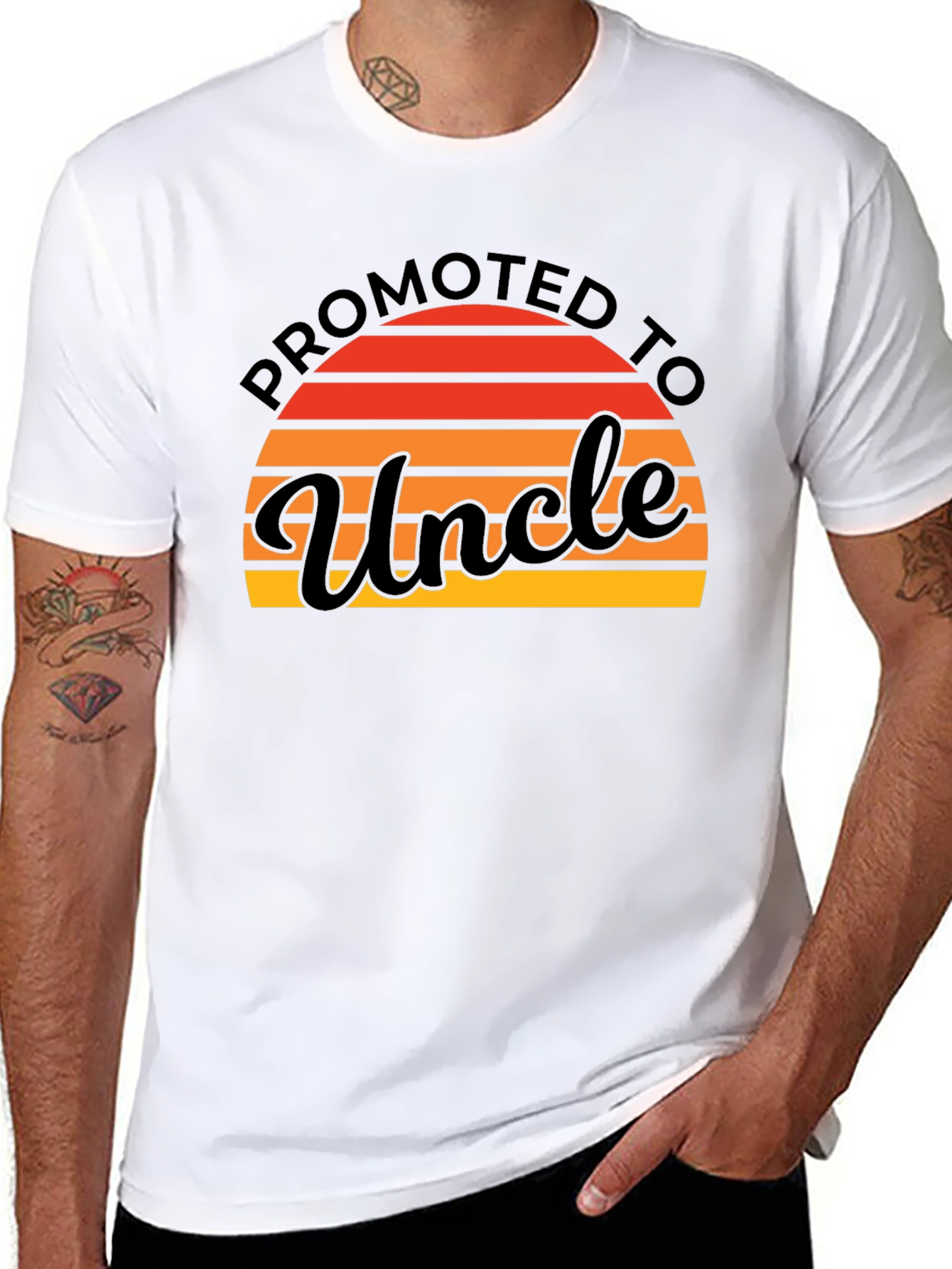 Promoted to Uncle Graphic Tee - Black